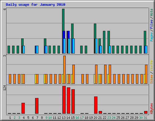 Daily usage for January 2010