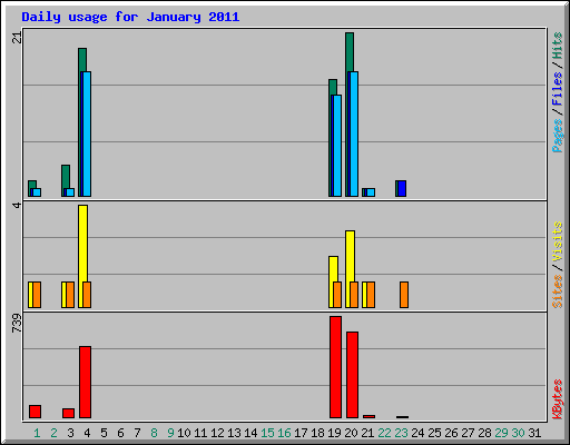 Daily usage for January 2011