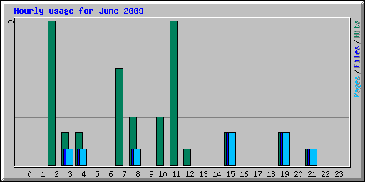 Hourly usage for June 2009
